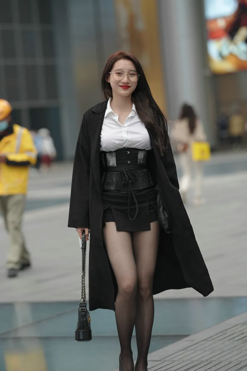 [Mzsock] NO.160 Long legs in black stockings street photography#[105P]-14