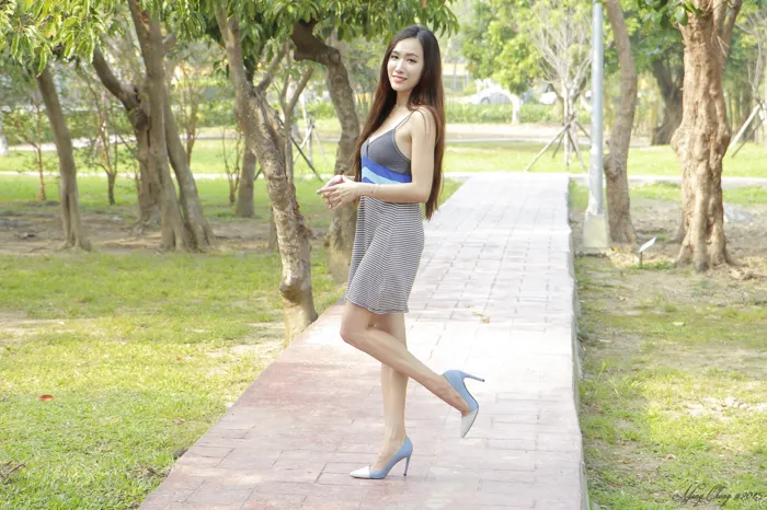 [Mzsock] NO.048 Dora Yanxi elegant dress high heels beautiful legs outdoor shot street photography#[51P]-41